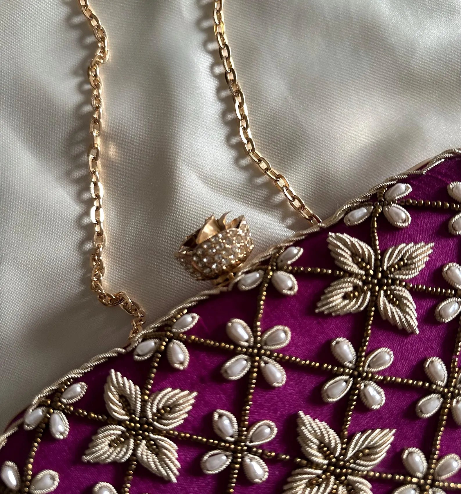 AMARI Purple Gold Clutch Purse