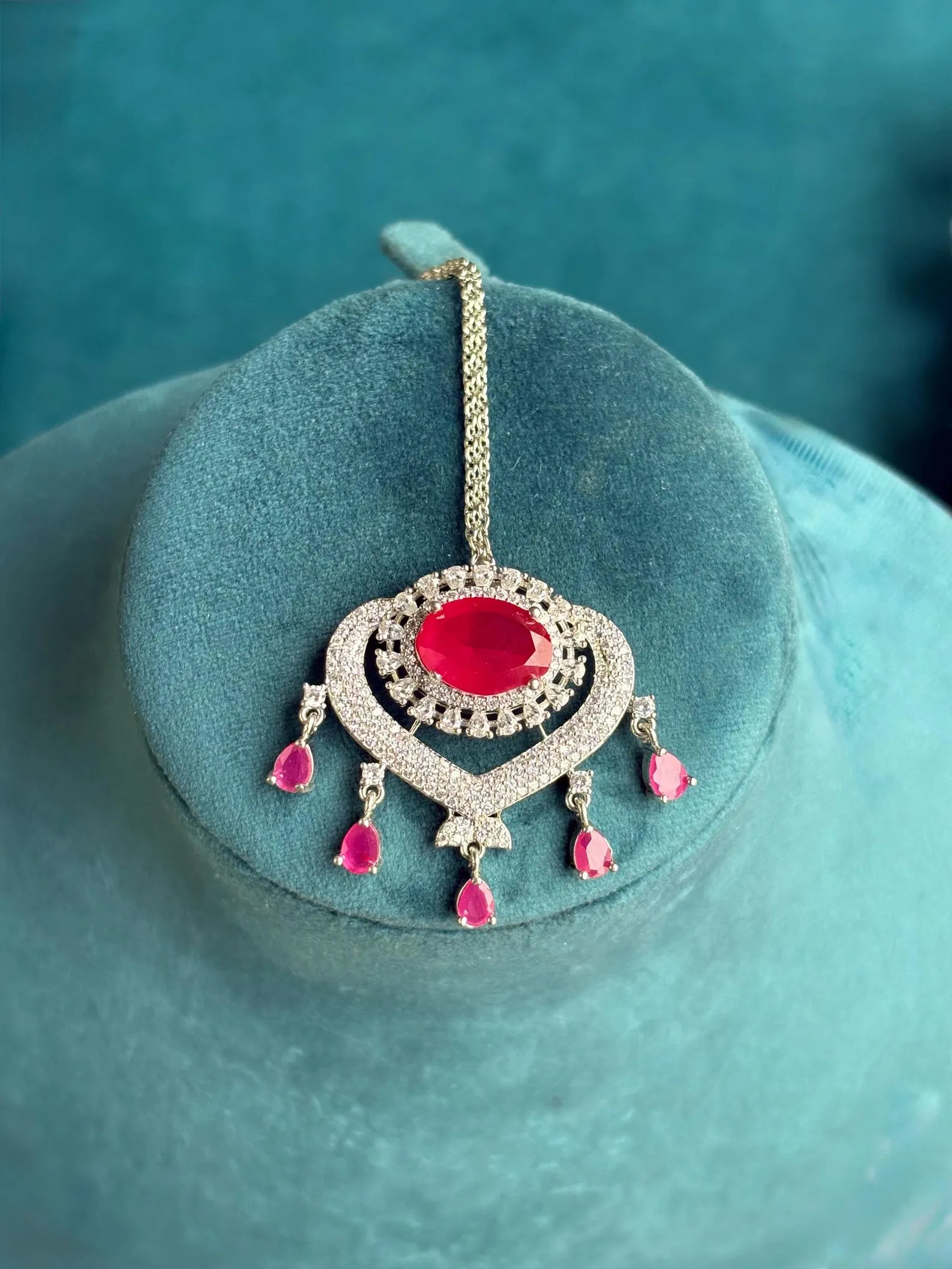 SAHIBA Ruby AD Necklace Set
