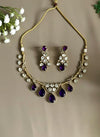 AMAYA Purple Gold Hasli Necklace Set