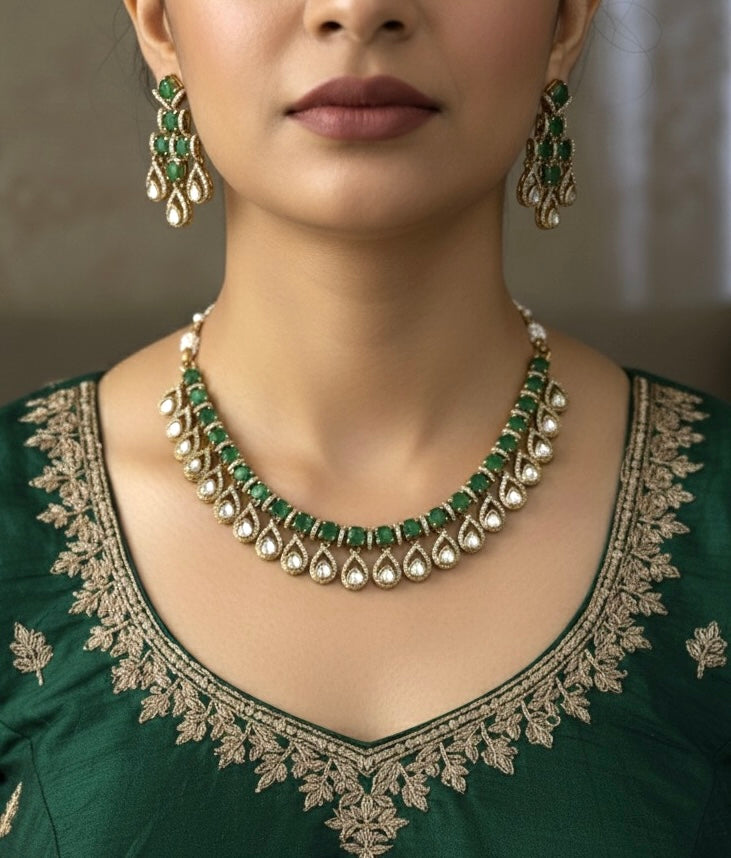 KALA Emerald Green Necklace Set