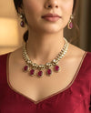 ZIBA Victorian Style Ruby Red Necklace Set