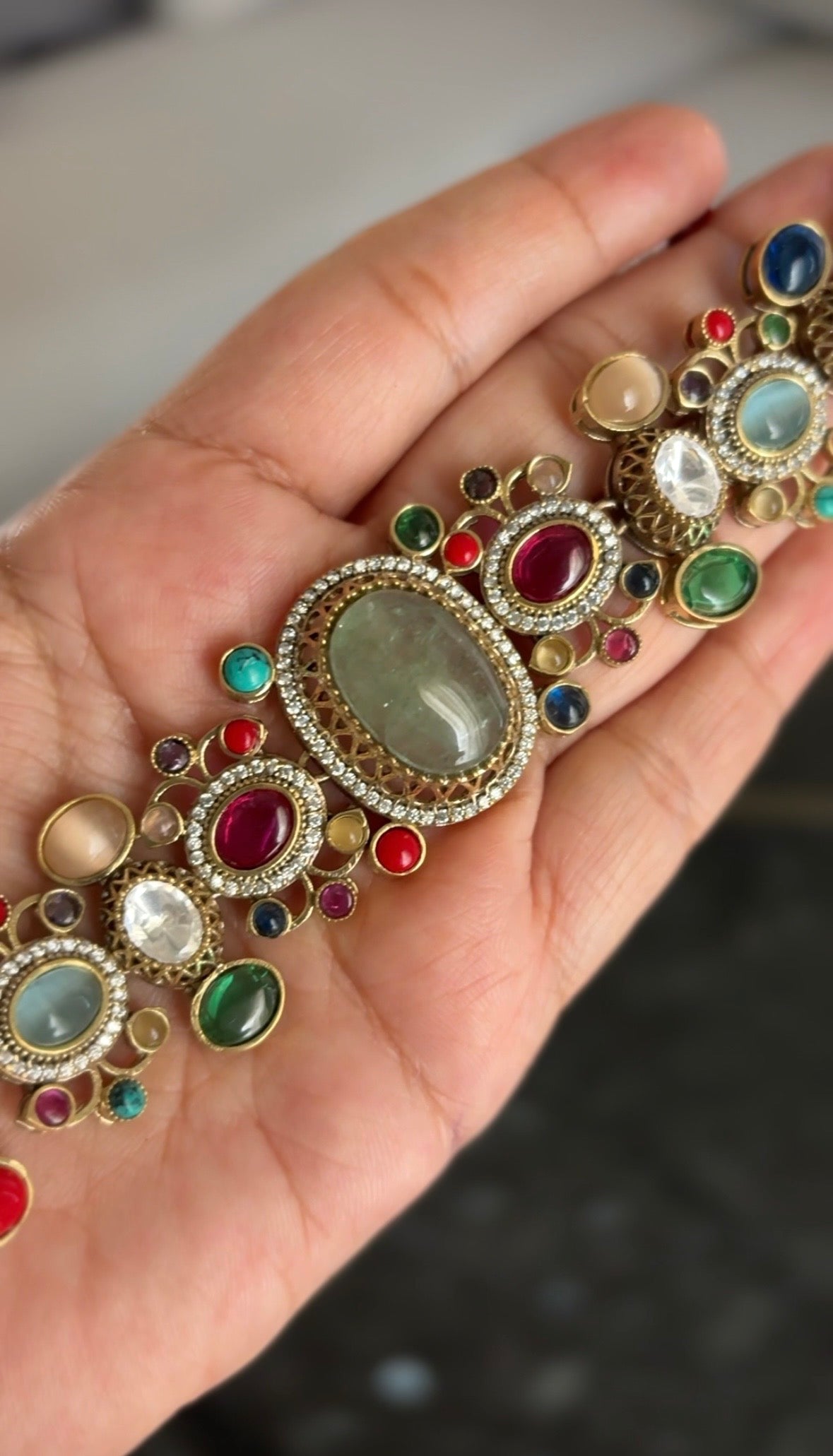 NIRAYA Sage Green Necklace Set