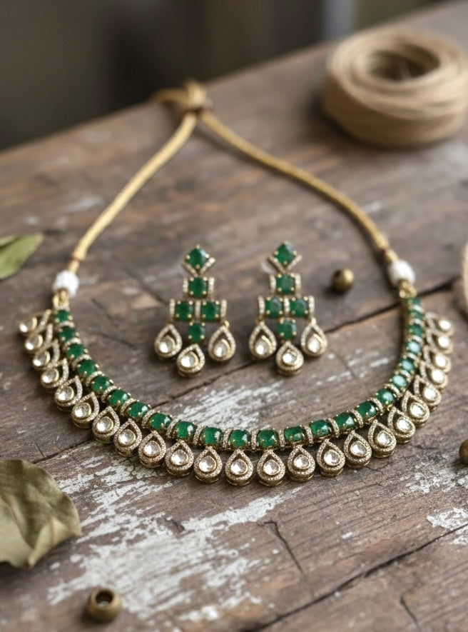 KALA Emerald Green Necklace Set