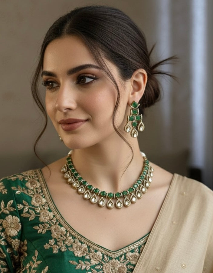 KALA Emerald Green Necklace Set
