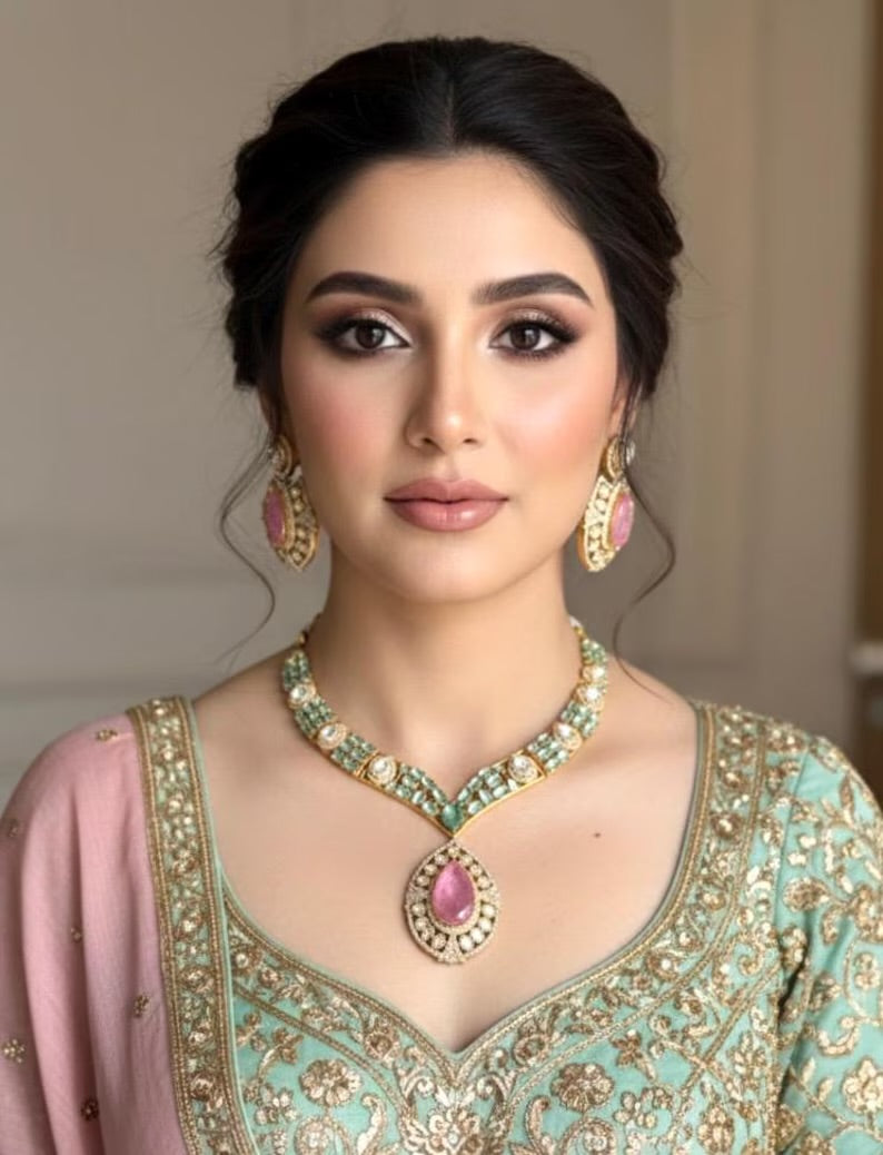 SUHAIRA Pink Mint Necklace Set