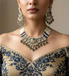 KASHMIRA Navy Blue Polki Kundan Necklace Set