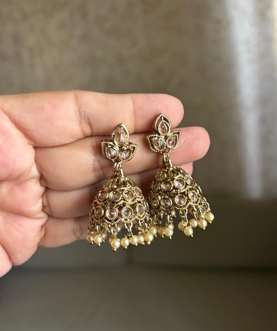 HEMI Clear Polki Necklace Set