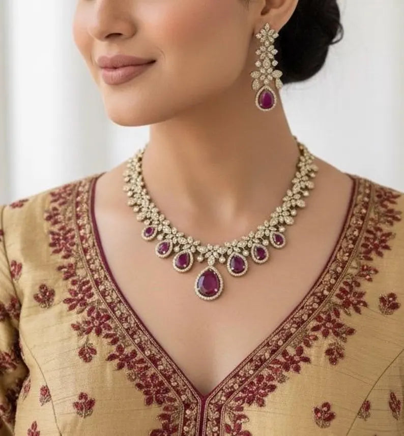 LAYLA Ruby Red Necklace Set