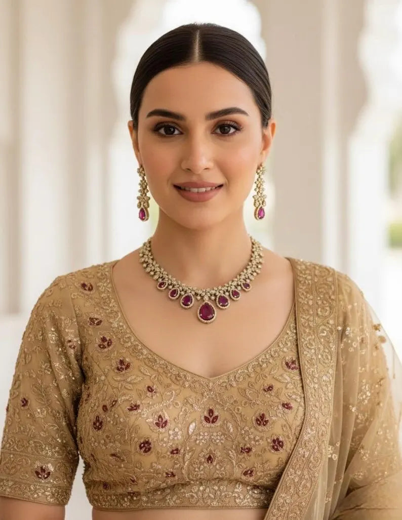 LAYLA Ruby Red Necklace Set