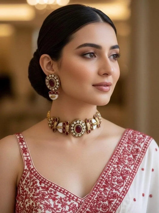 NIYA Red Gold Necklace Set