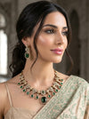 RIMAYA Sabyasachi inspired Emerald Green Necklace Set