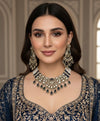KASHMIRA Navy Blue Polki Kundan Necklace Set