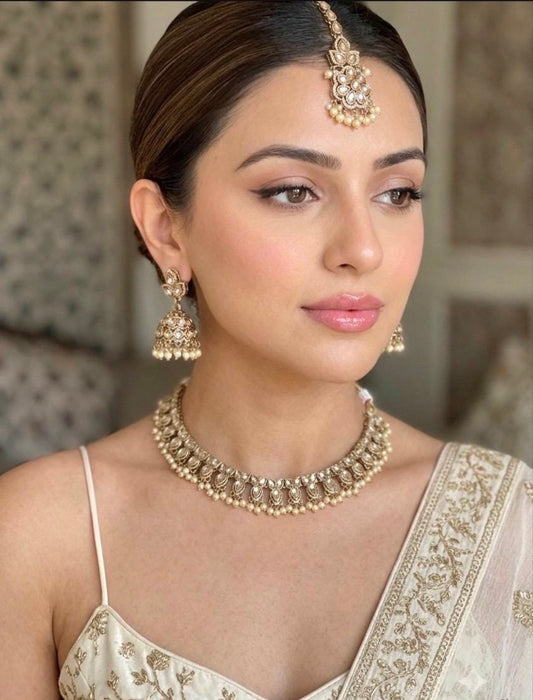HEMI Clear Polki Necklace Set