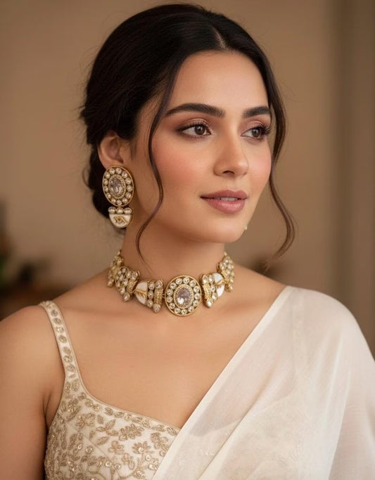 NIYA Clear Gold Necklace Set