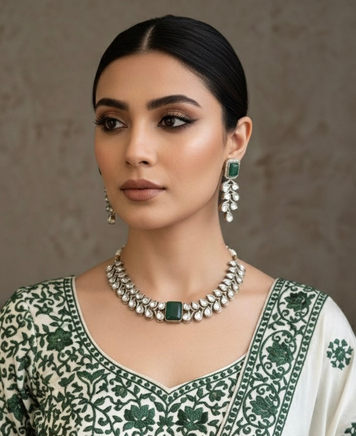 SHIRIN Green Victorian Necklace Set