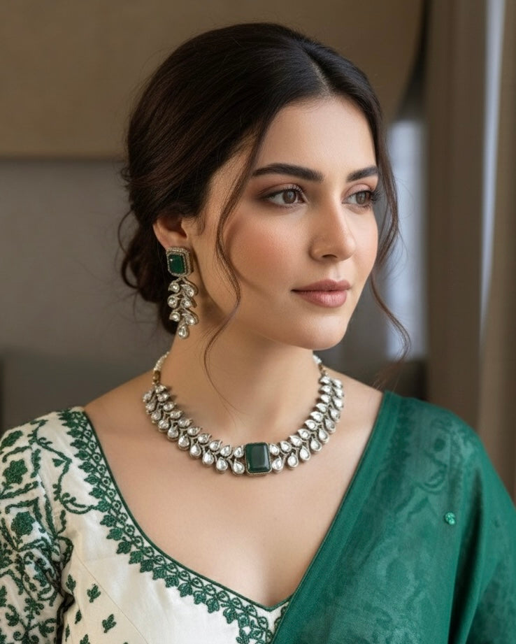 SHIRIN Green Victorian Necklace Set