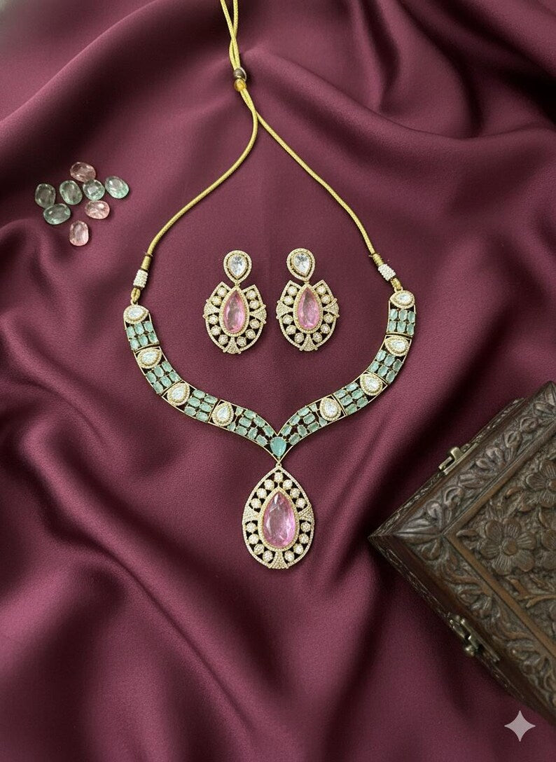 SUHAIRA Pink Mint Necklace Set