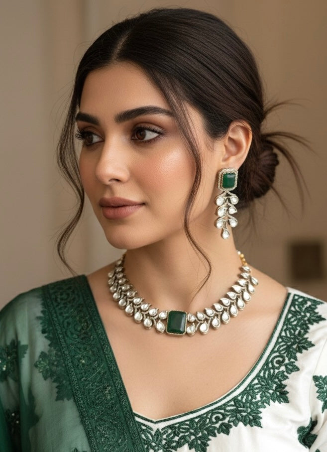 SHIRIN Green Victorian Necklace Set