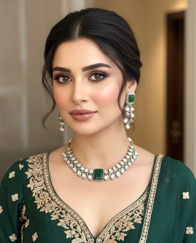 SHIRIN Green Victorian Necklace Set
