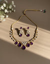AMAYA Purple Gold Hasli Necklace Set