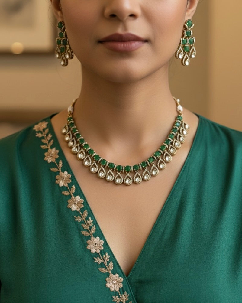 KALA Emerald Green Necklace Set