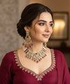 KASHMIRA Ruby Red Polki Kundan Necklace Set
