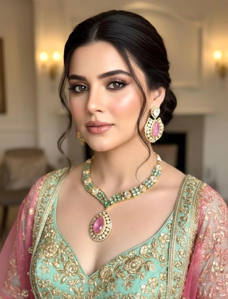 SUHAIRA Pink Mint Necklace Set