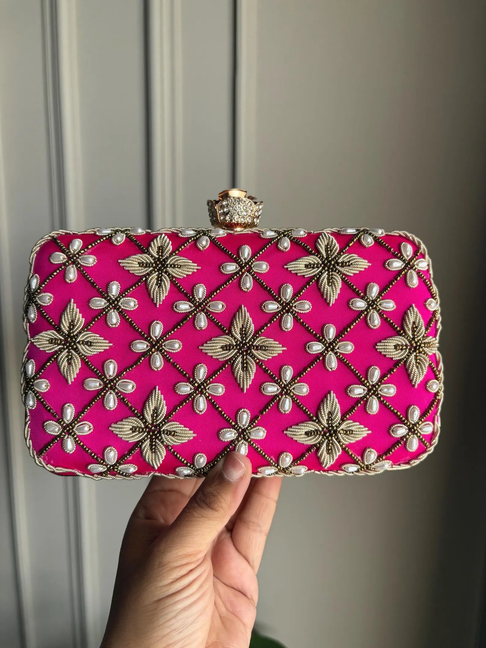 AMARI Purple Gold Clutch Purse