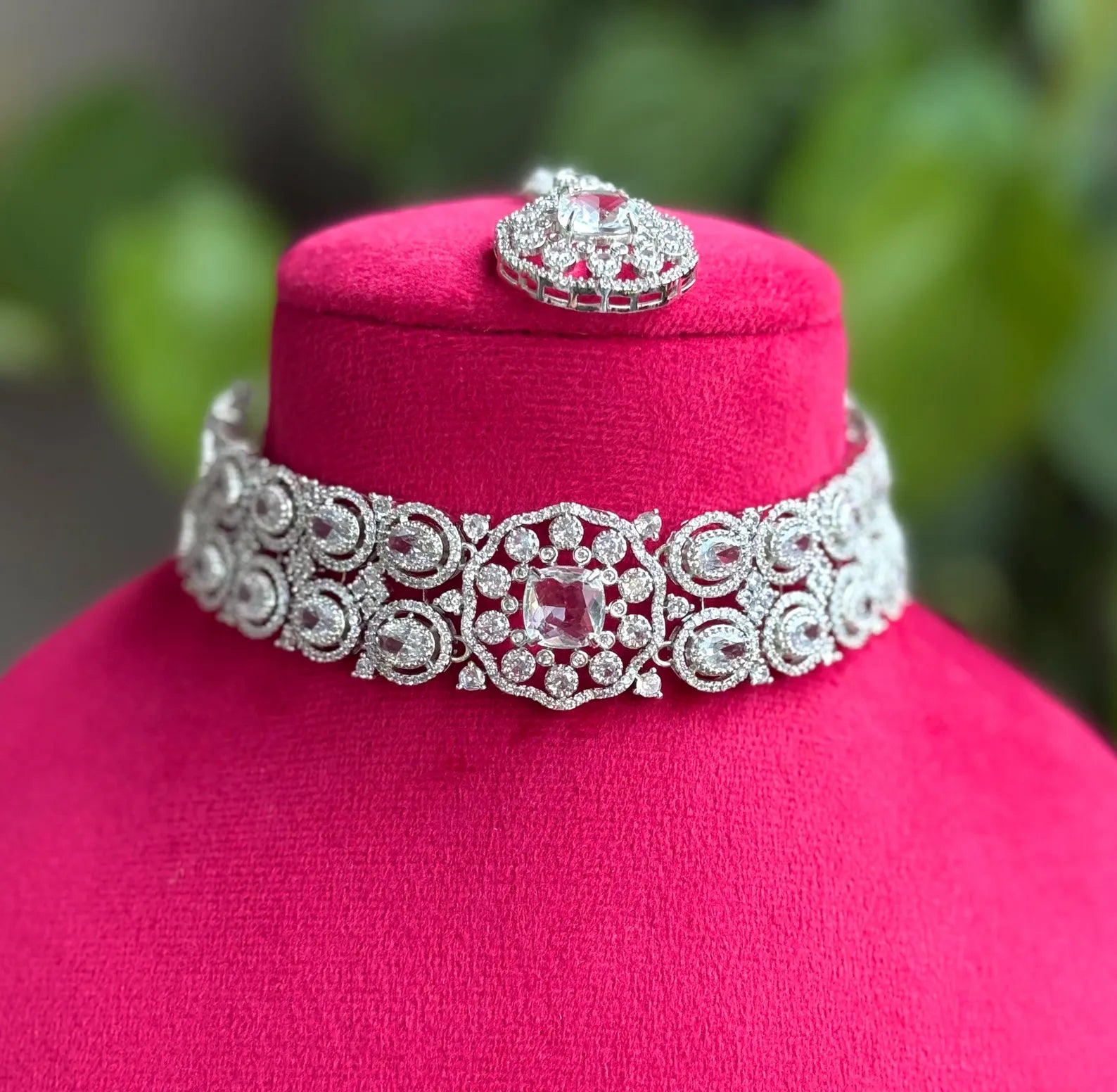ANAYA Clear Silver Choker AD Set