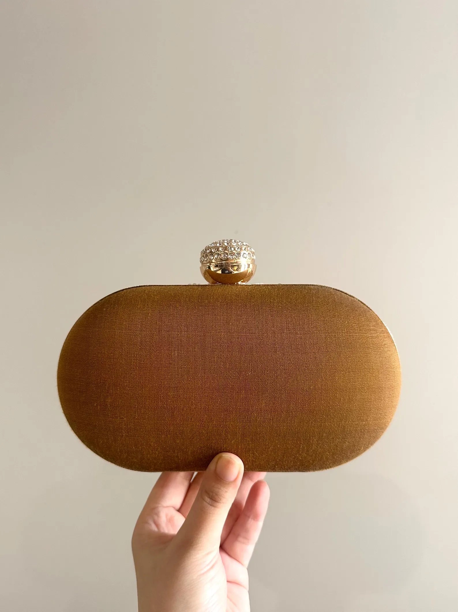 ANORA Black Gold Oval Clutch Purse