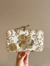 AUDREY White Gold Clutch Purse
