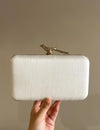 AUDREY White Gold Clutch Purse