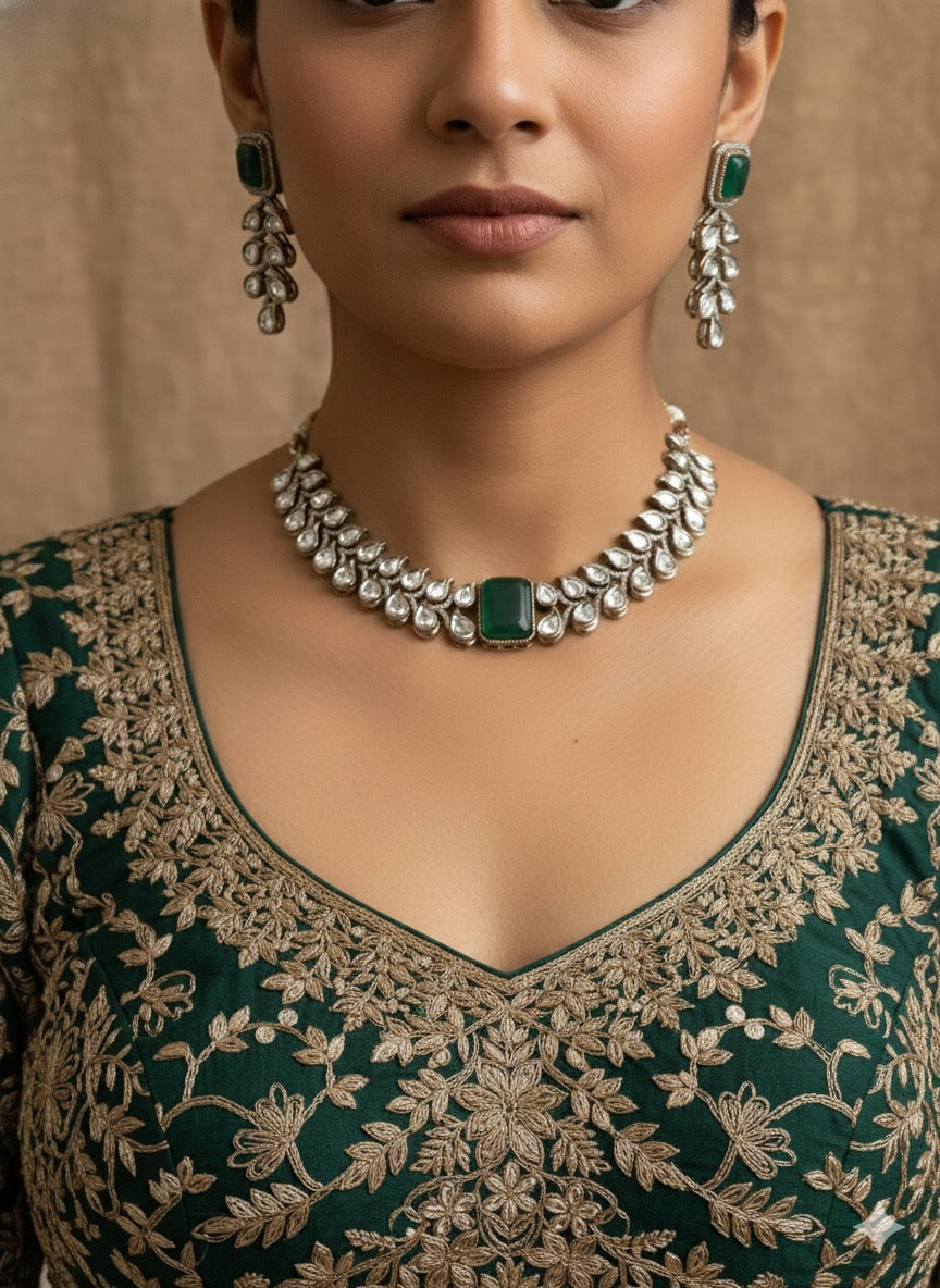 SHIRIN Green Victorian Necklace Set