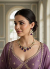 AMAYA Purple Gold Hasli Necklace Set