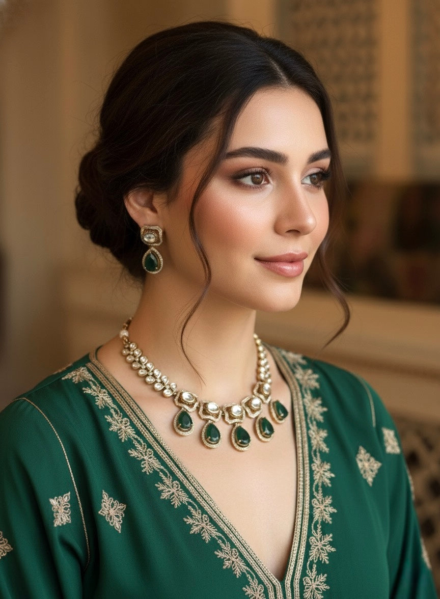 ZIBA Victorian Style Green Necklace set