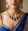 AMAYA Blue Gold Hasli Necklace Set
