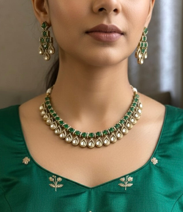KALA Emerald Green Necklace Set