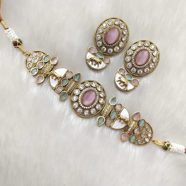 NIYA Mint Pink Necklace Set