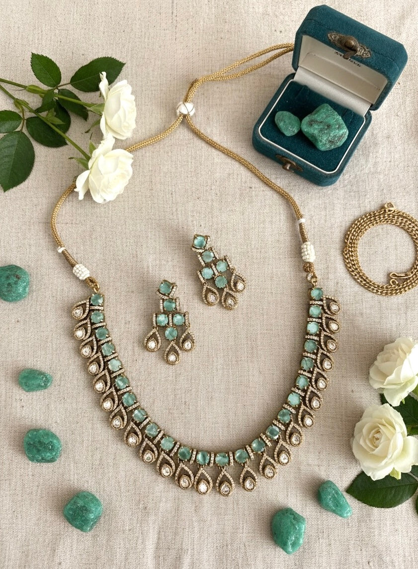 KALA Mint green Necklace Set
