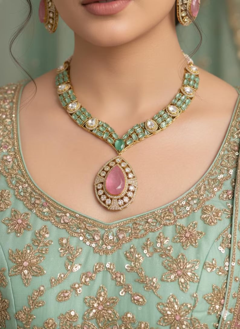 SUHAIRA Pink Mint Necklace Set