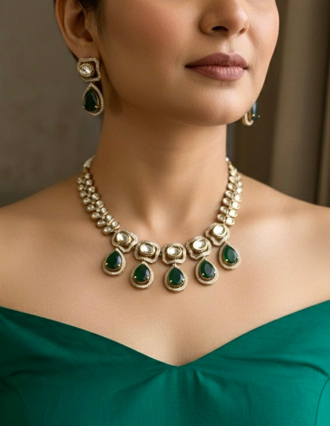 ZIBA Victorian Style Green Necklace set