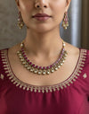 KALA Ruby colour Necklace Set