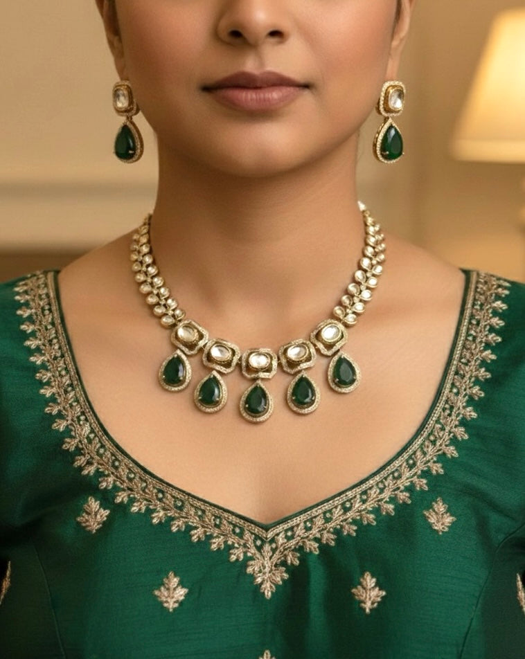 ZIBA Victorian Style Green Necklace set