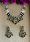 KASHMIRA Navy Blue Polki Kundan Necklace Set