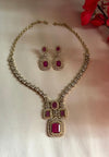 ALINA Ruby Gold AD Necklace Set