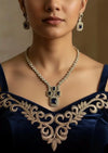 ALINA Blue Gold AD Necklace Set
