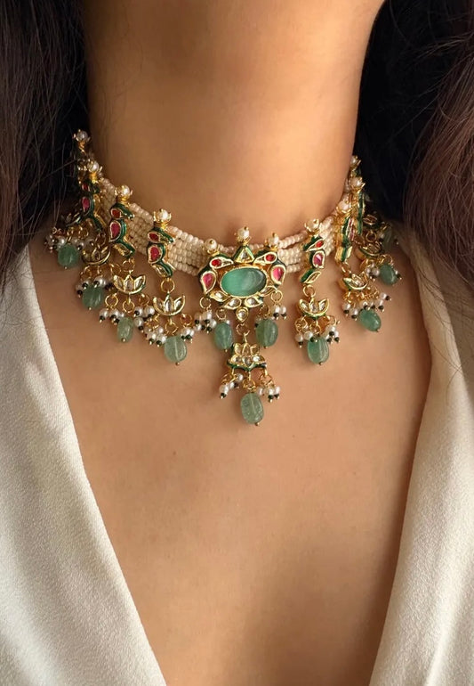 AYESHA Mint Kundan Necklace Set