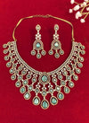 ANGELA Mint Gold AD Necklace Set