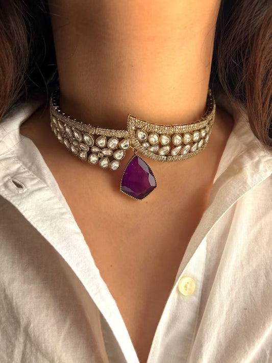 ANAISHA Purple Necklace Set