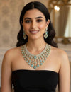 ANGELA Mint Gold AD Necklace Set